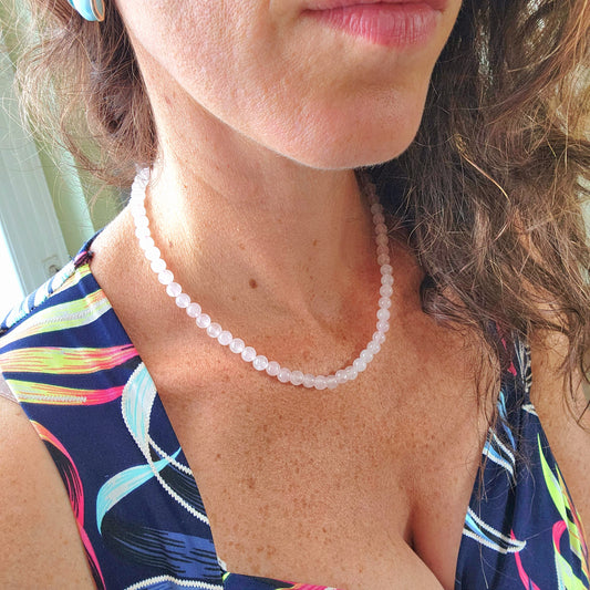 Collier en Quartz Rose