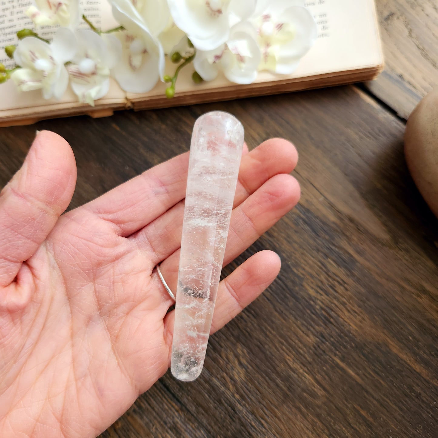 Bâton de massage en Cristal de Roche