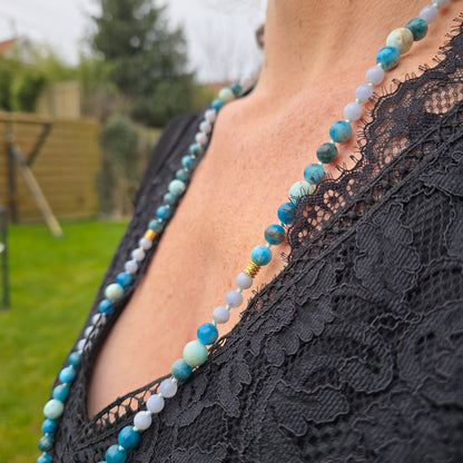 Mala Eau - Harmonie émotionnelle - Cacédoine, Apatite bleue et Aragonite bleue - Shattuckite n°1
