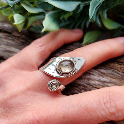 Bague réglable - Quartz rutile - Argent  925