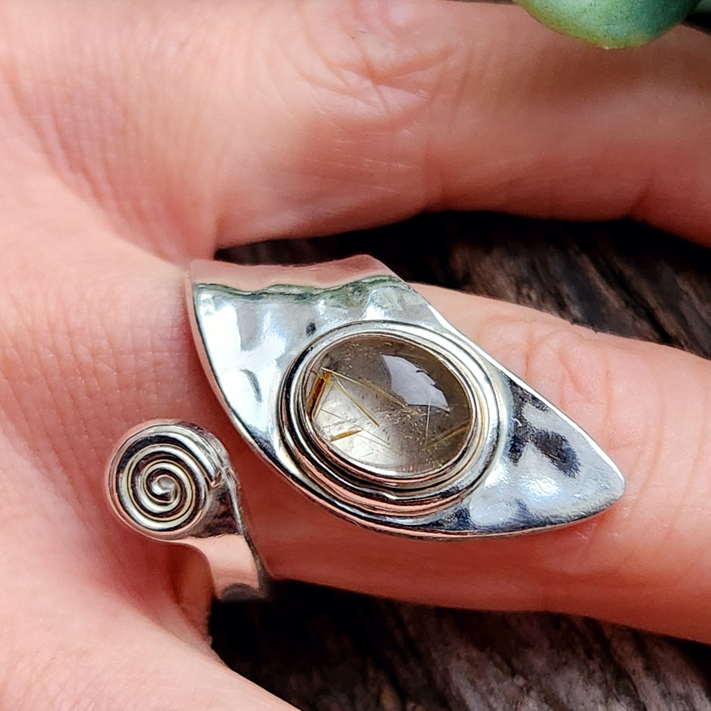 Bague réglable - Quartz rutile - Argent  925