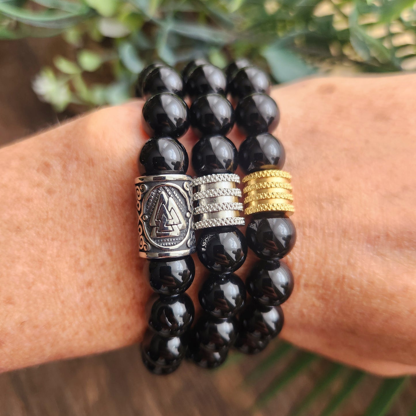 Bracelet en Obsidienne noire - 10mm