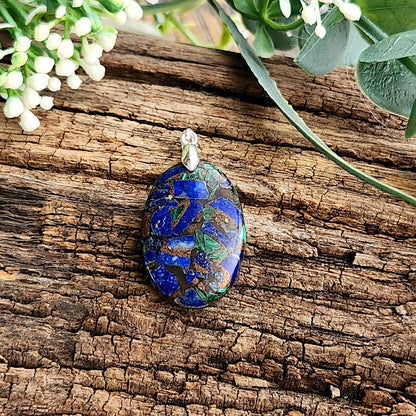 Pendentif en Lapis Lazuli / Malachite - n°1