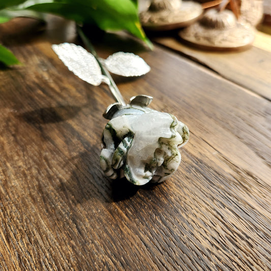 Rose en Agate Arbre