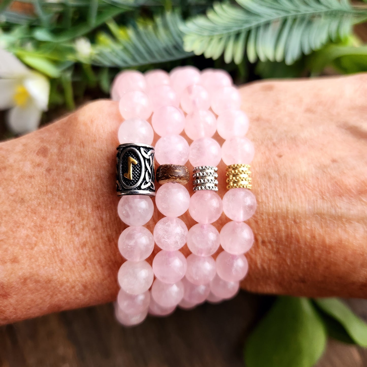 Bracelet en Quartz Rose - 8mm