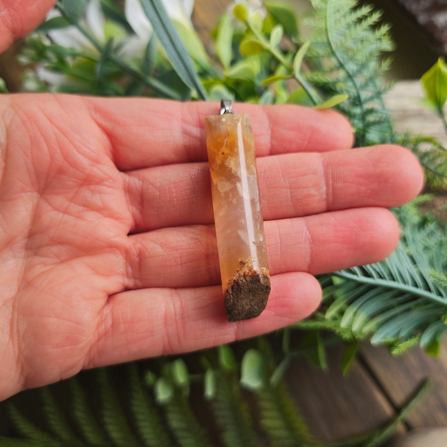 Pendentif Totem en Agate miel