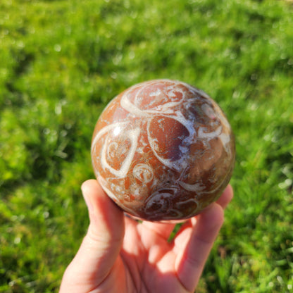 Sphère en Jaspe coquille rouge - n°1