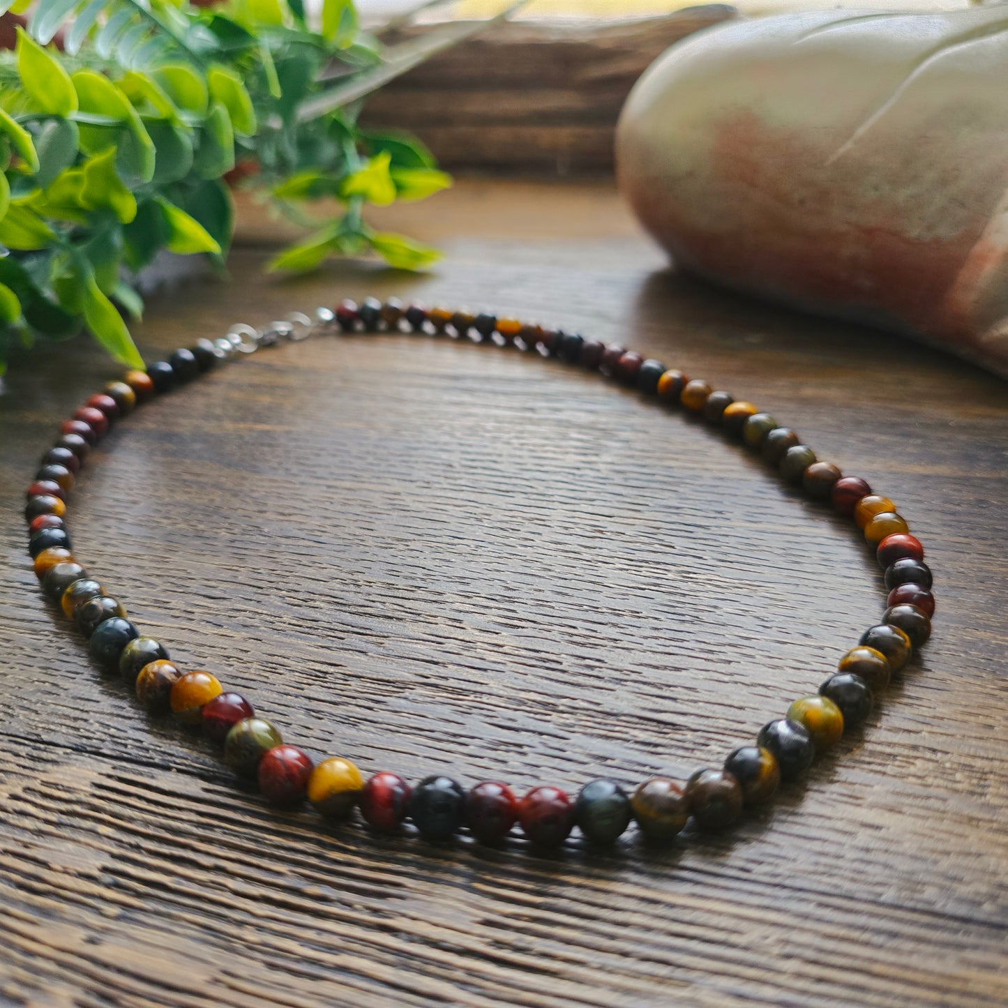 Collier en Œil de tigre & Œil de taureau