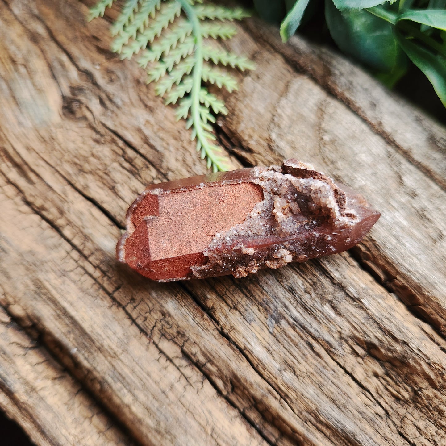 Quartz hématoïde sur quartz biterminé - n°1