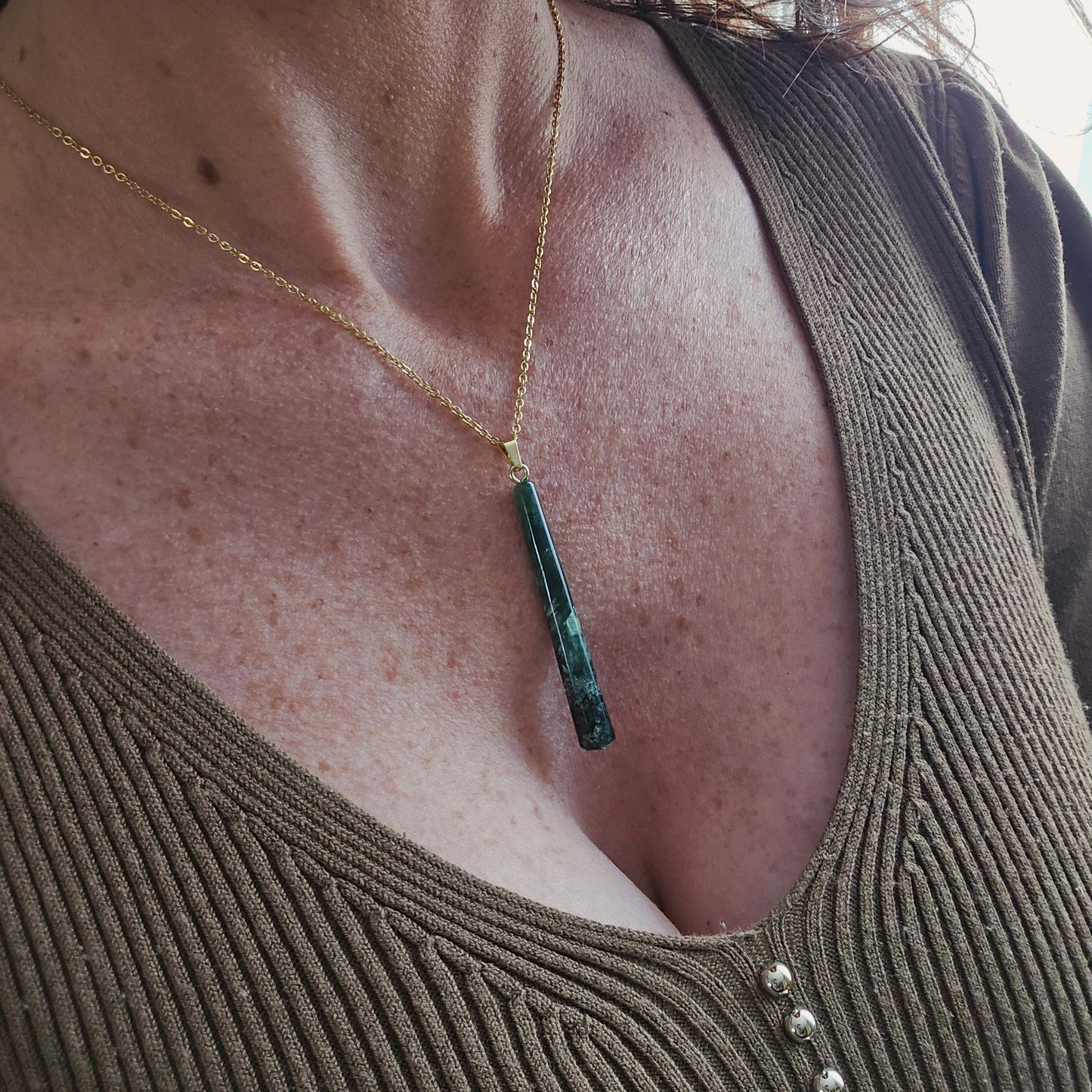 Pendentif Totem en Séraphinite - n°3