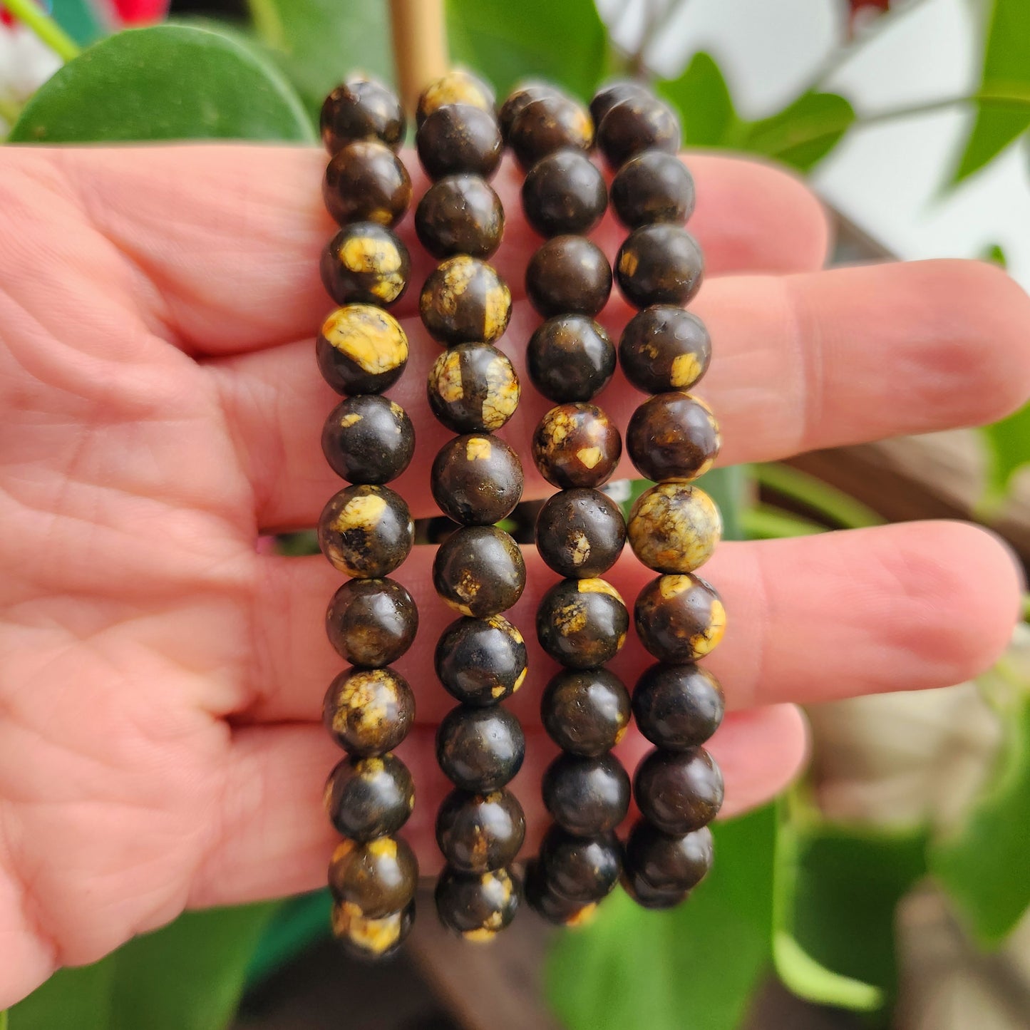 Bracelet en Jaspe brun et jaune - 8mm