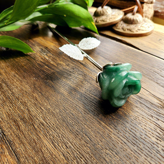 Rose en Aventurine verte
