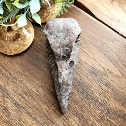 Crâne de corbeau en Yooperlite