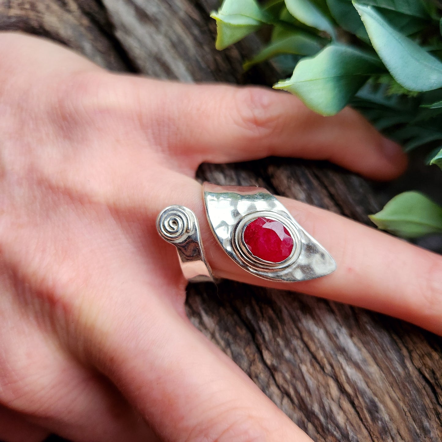Bague réglable - Rubis Zoïsite - Argent  925