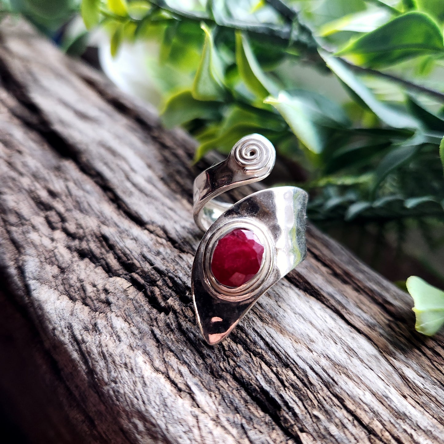 Bague réglable - Rubis Zoïsite - Argent  925