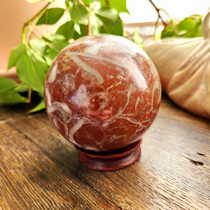 Sphère en Jaspe coquille rouge - n°2