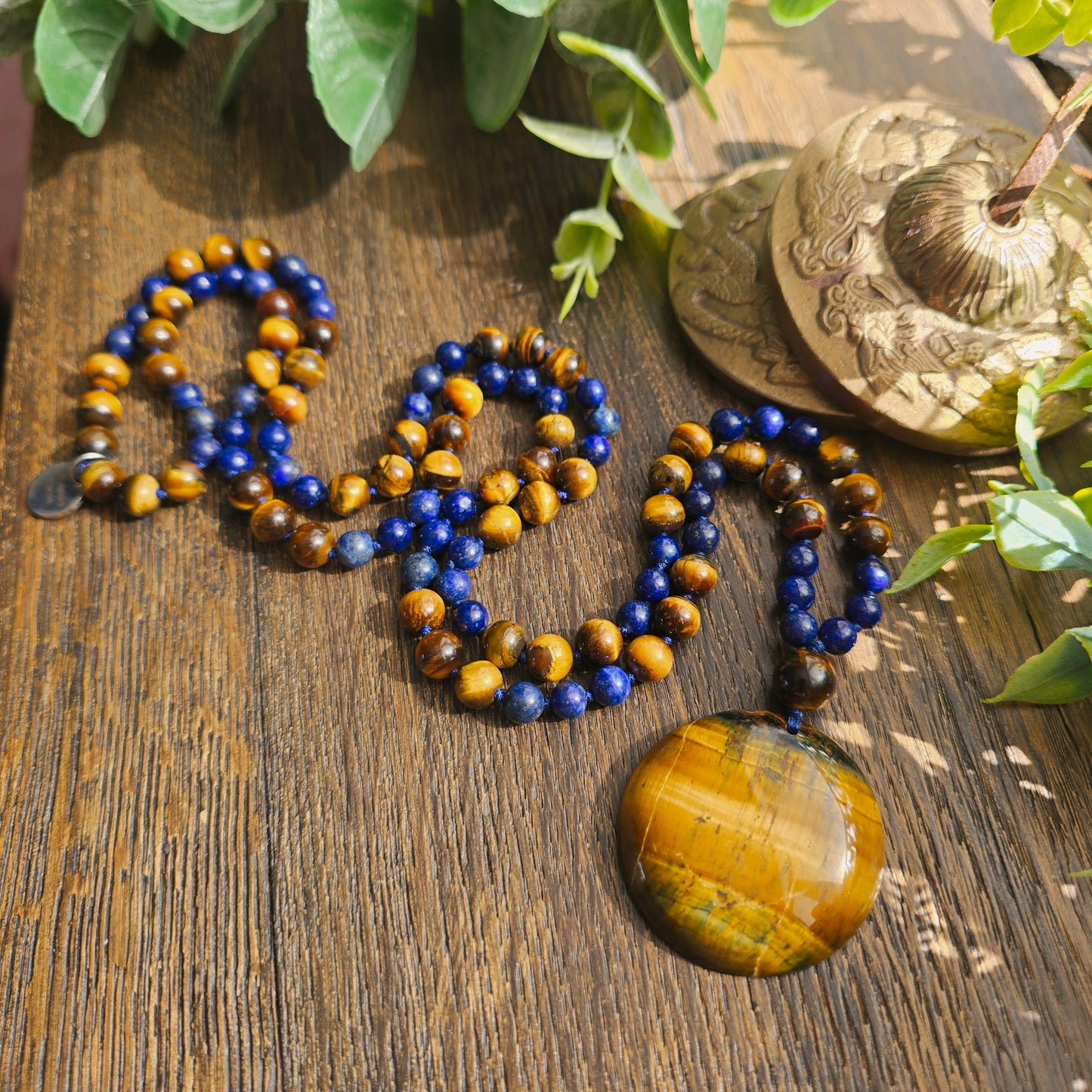 Mala Protection & Sagesse - Lapis-lazuli et Œil de tigre
