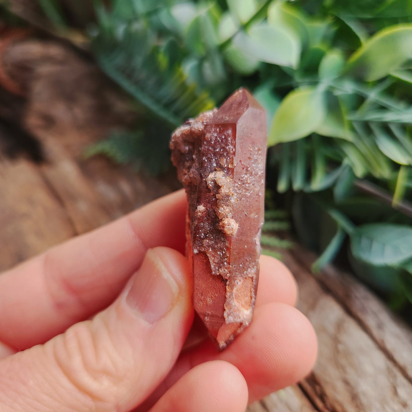 Quartz hématoïde sur quartz biterminé - n°1