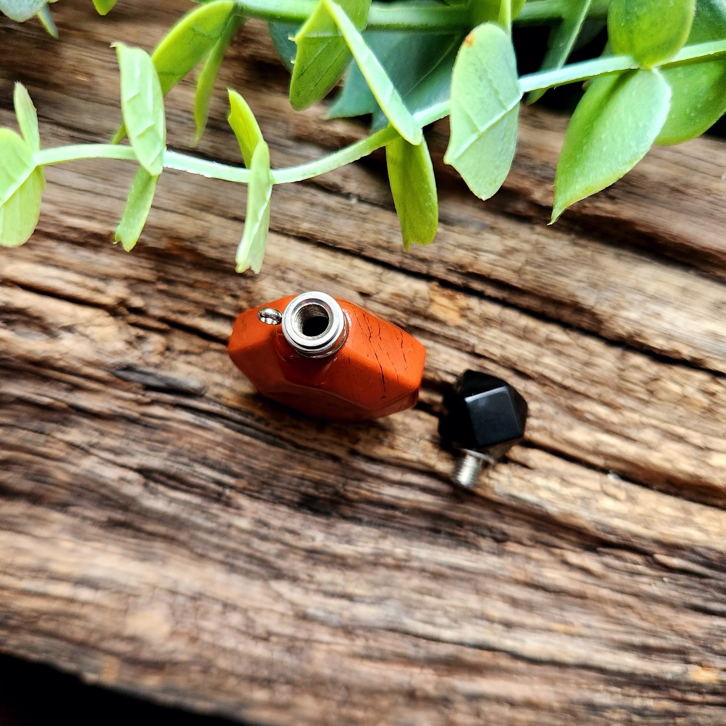 Fiole de parfum Jaspe rouge / Obsidienne noire n°2