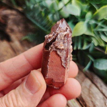 Quartz hématoïde sur quartz biterminé - n°1