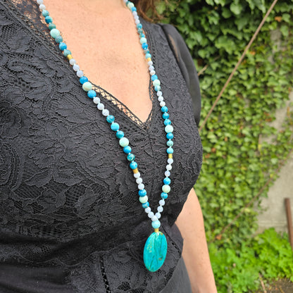 Mala Eau - Harmonie émotionnelle - Cacédoine, Apatite bleue et Aragonite bleue - Shattuckite n°1