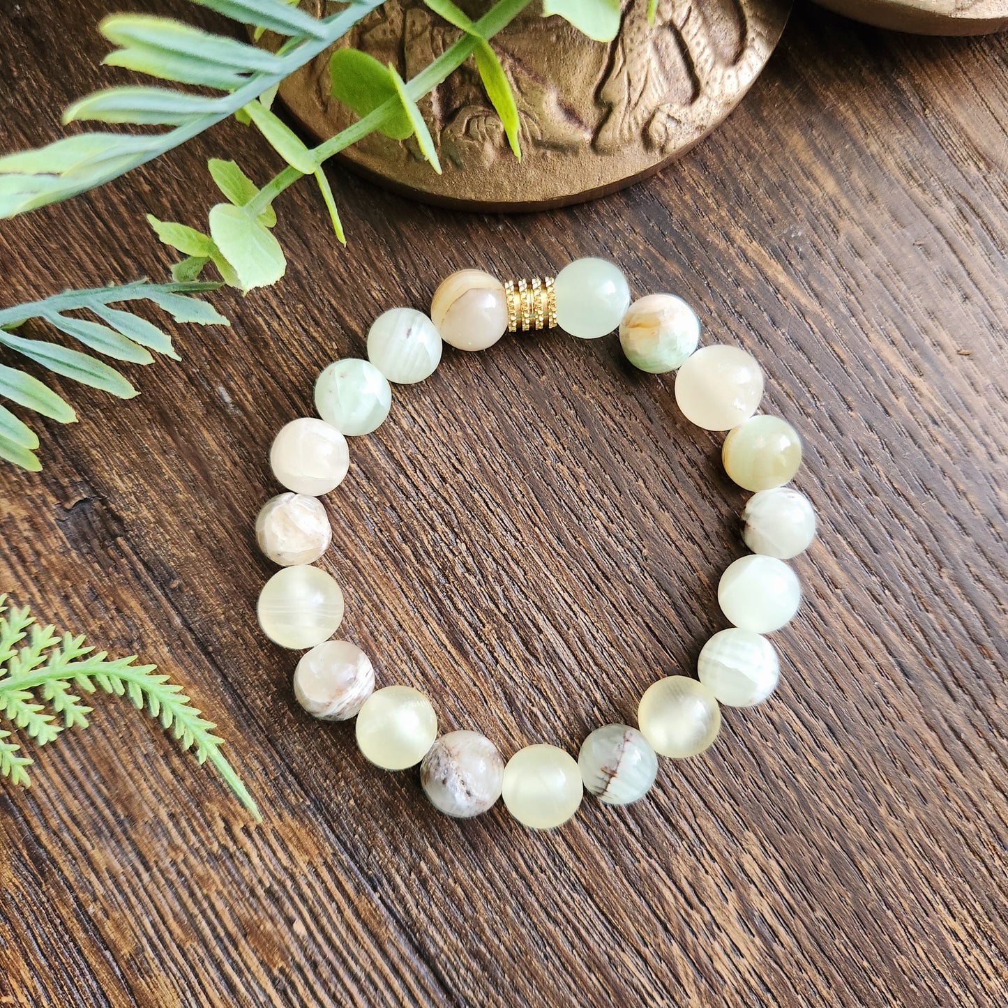 Bracelet en Calcite Verte - 9mm