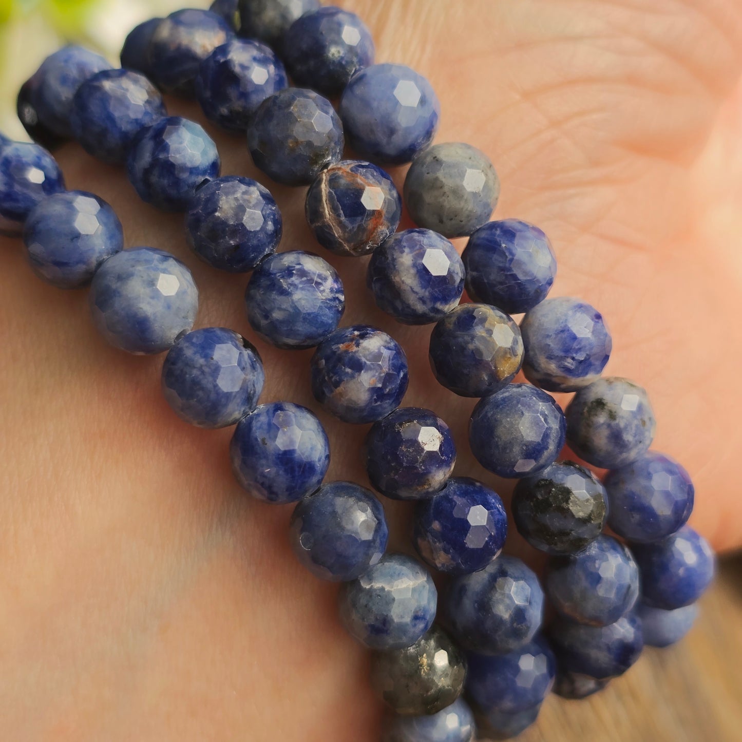 Bracelet en Sodalite - perles facettées - 8mm
