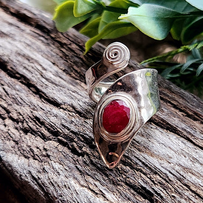 Bague réglable - Rubis Zoïsite - Argent  925