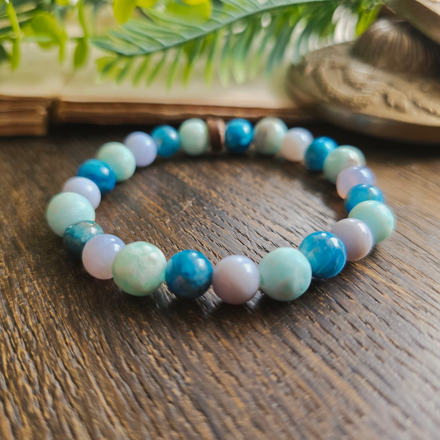 Bracelet Eau - Harmonie émotionnelle - Aragonite, Apatite bleue et Calcédoine