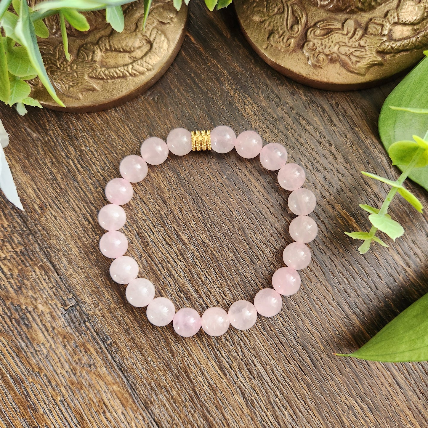Bracelet en Quartz Rose - 8mm