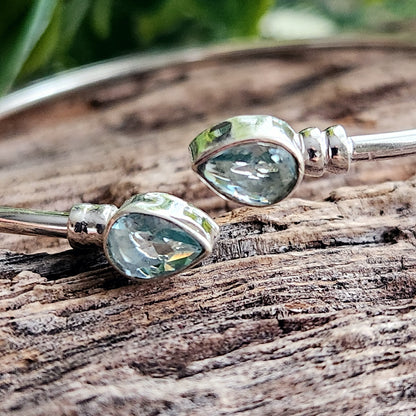 Jonc en Aigue Marine - Argent 925