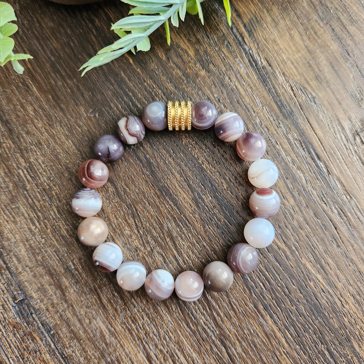 Bracelet en Agate Botswana - 10mm