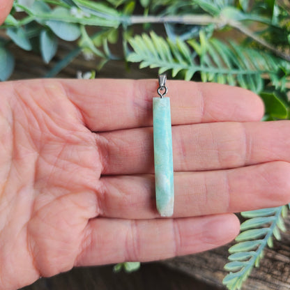 Pendentif Totem en Aragonite bleue - n°2