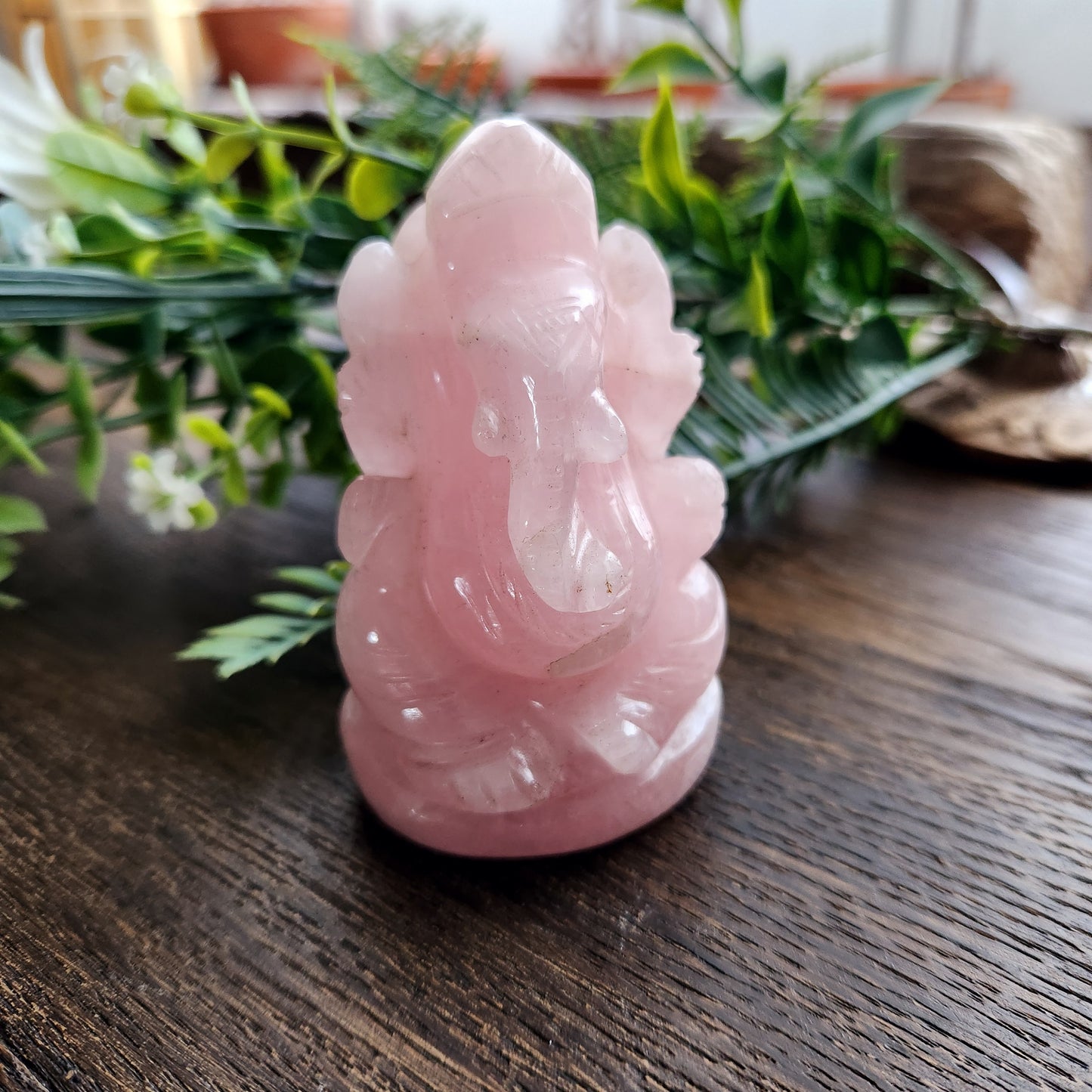 Ganesh en Quartz Rose
