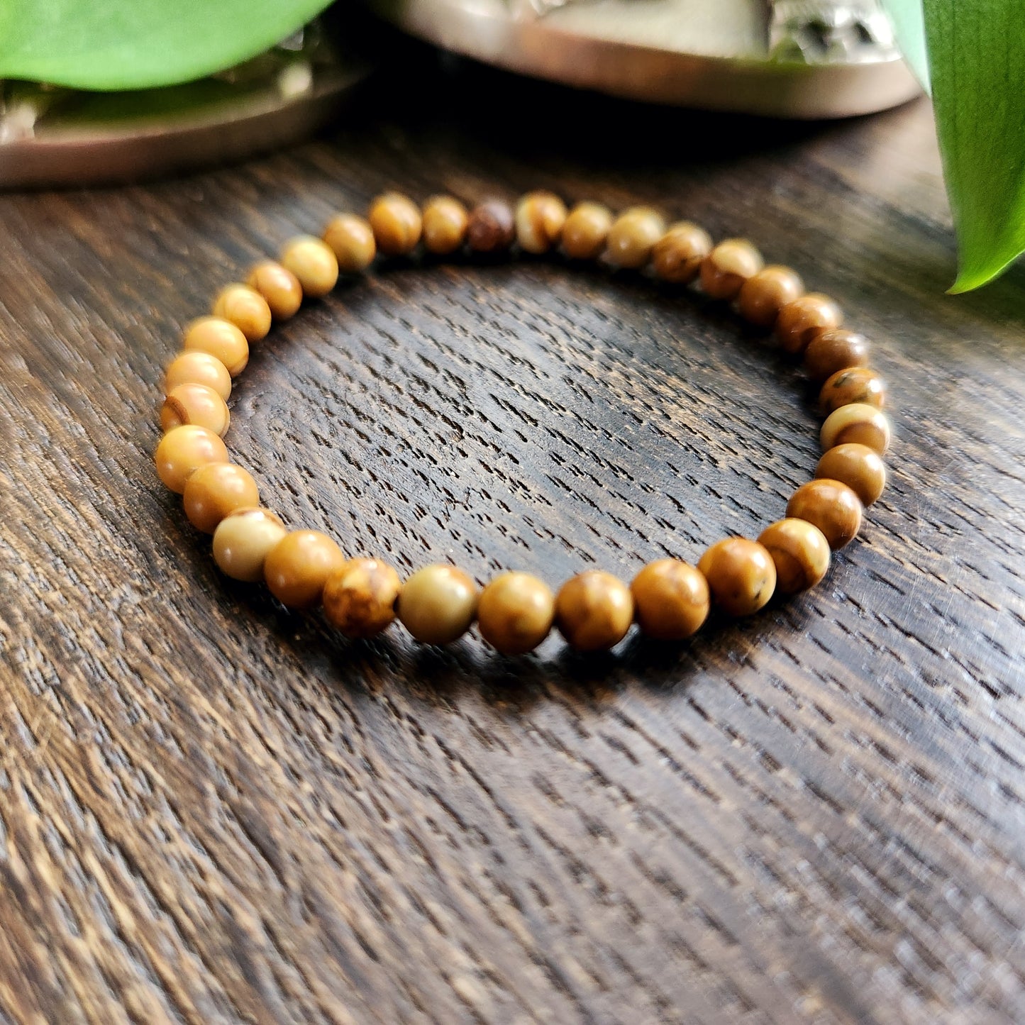 Bracelet en Bois fossile - 4mm