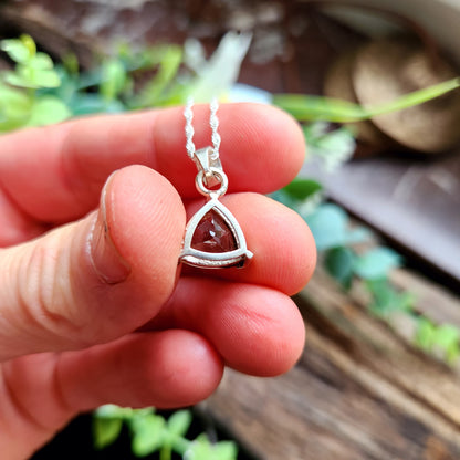 Pendentif en Quartz fumé facetté n°1 + chaîne Argent