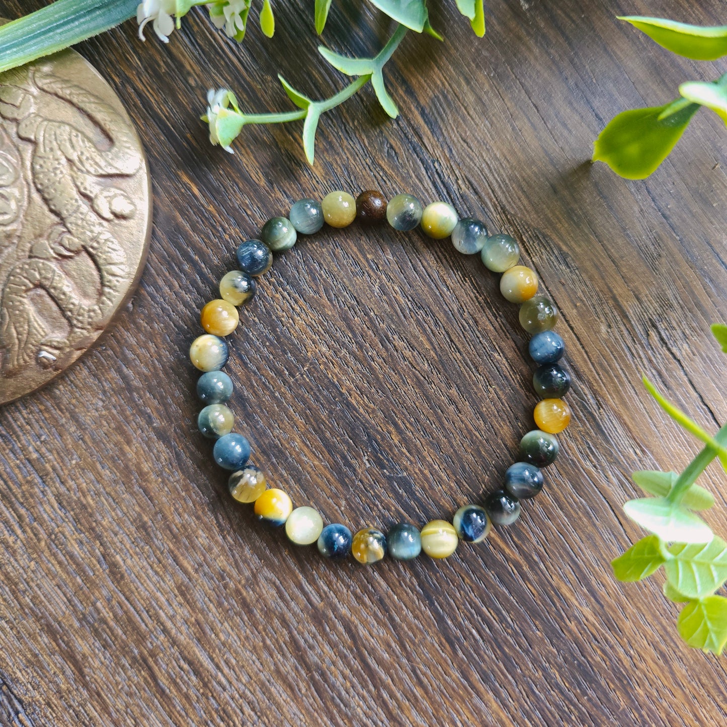 Bracelet en Œil de tigre impérial - 6mm