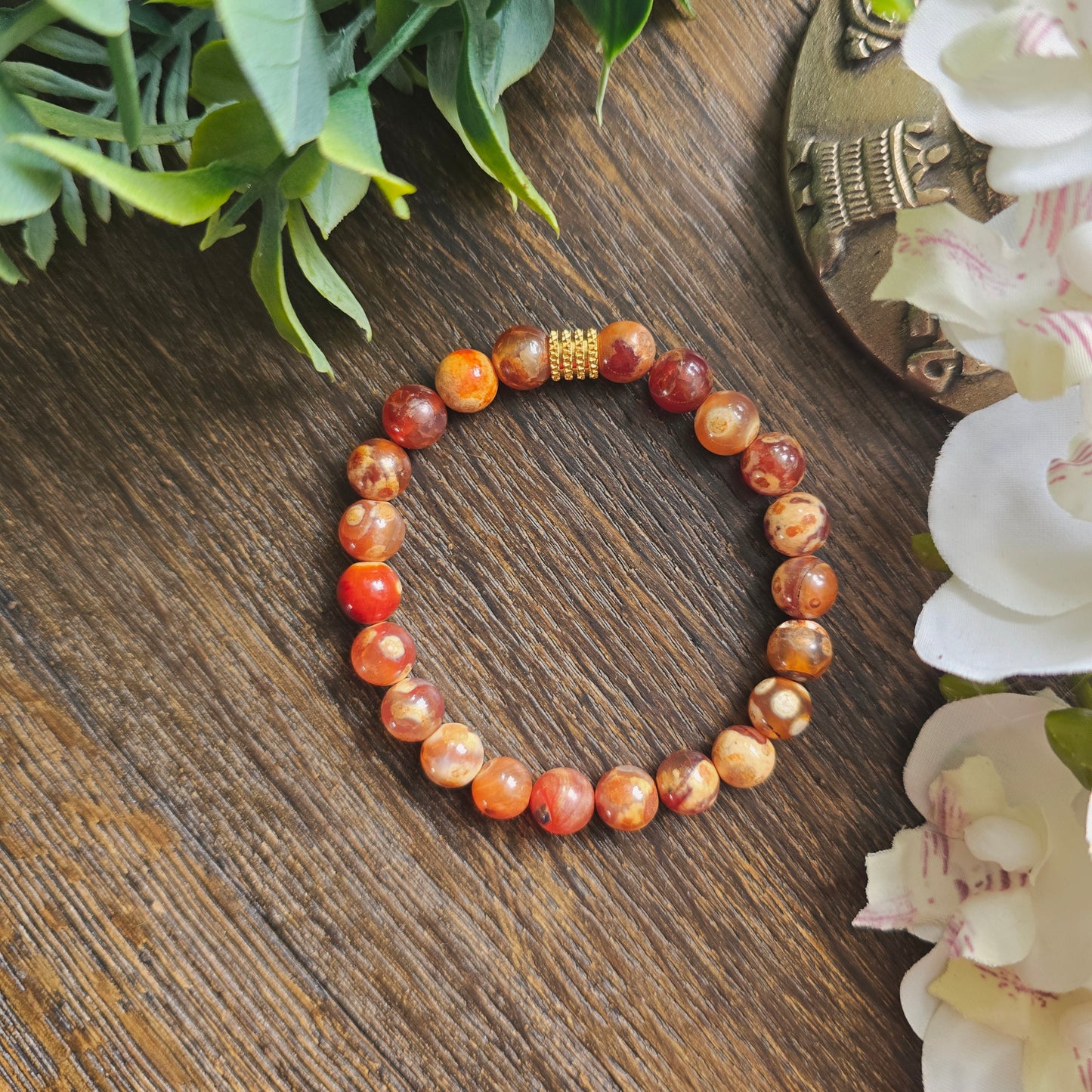 Bracelet en Agate Dzi à oeil - 8mm