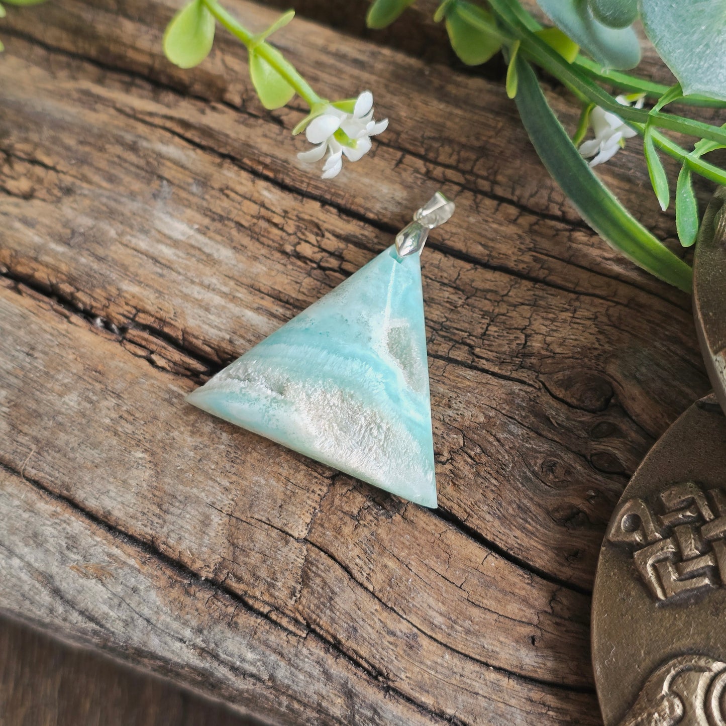 Pendentif en Aragonite bleue - n°1