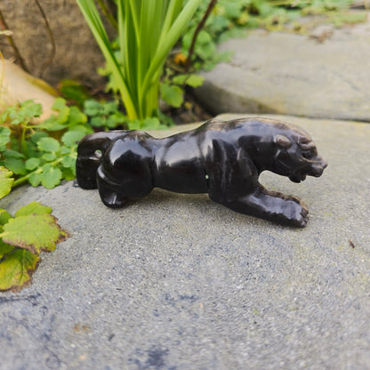 Léopard en Obsidienne argentée