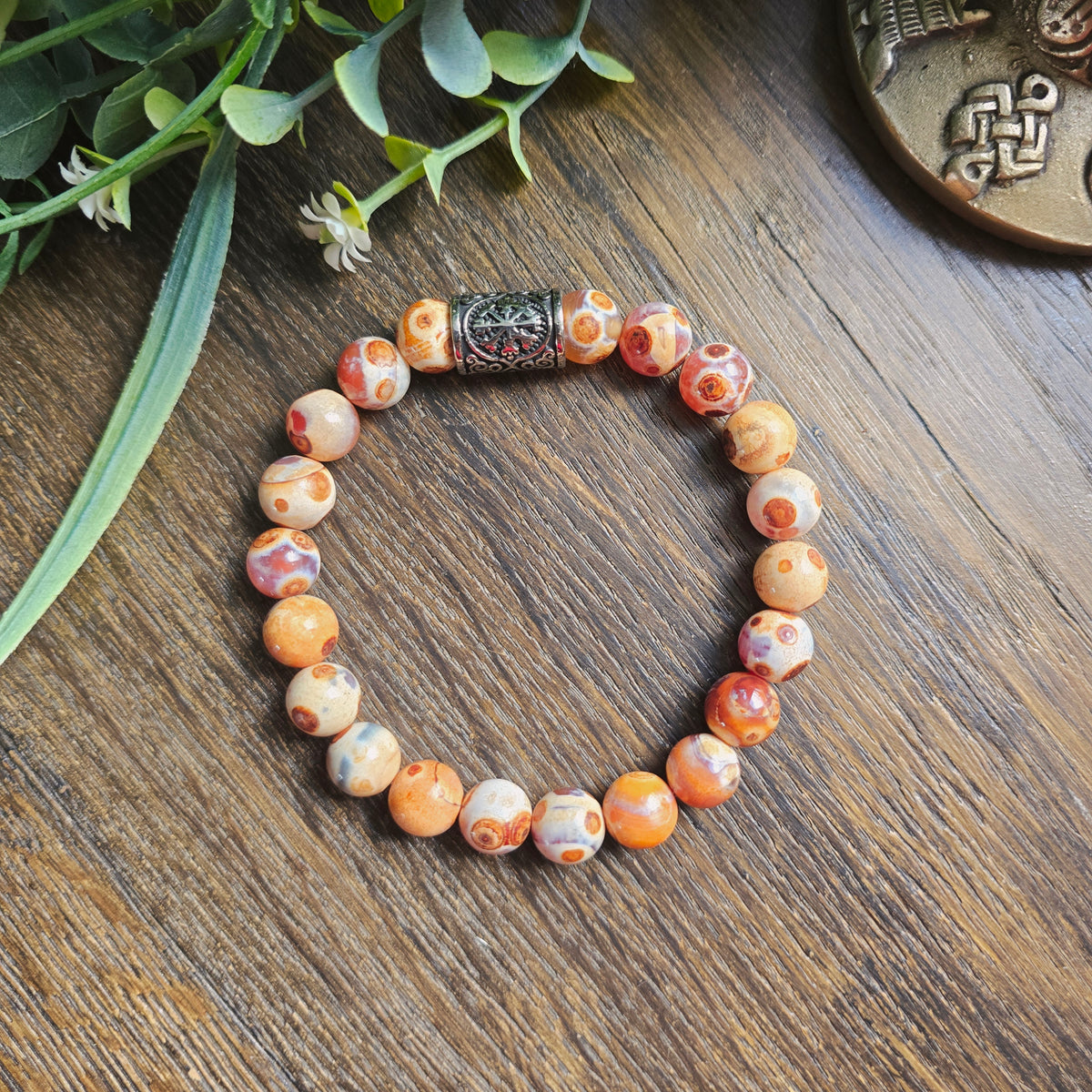 Bracelet en Agate Dzi à oeil - 10mm