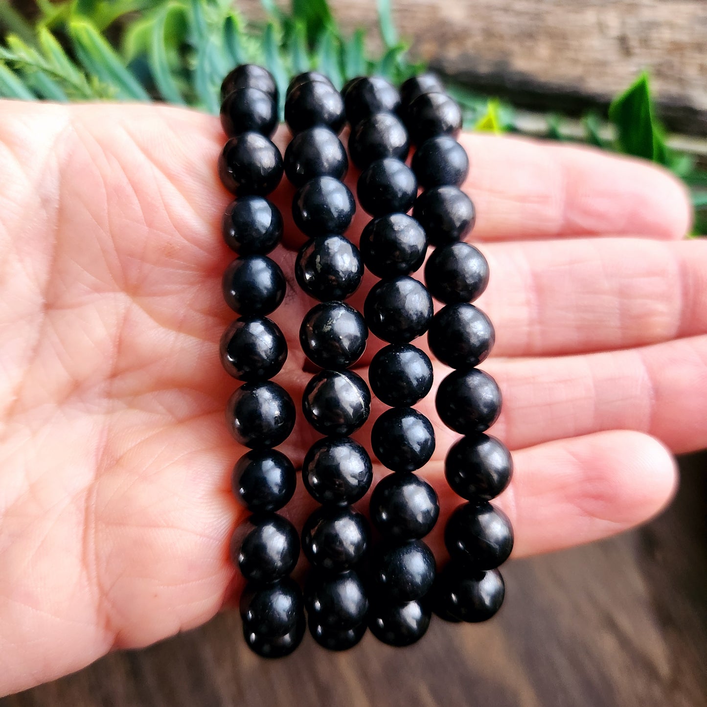 Bracelet en Shungite - perles rondes - 8mm
