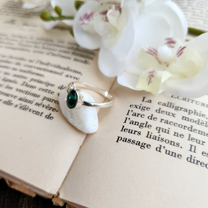 Bague réglable Vénus - Malachite - Argent 925