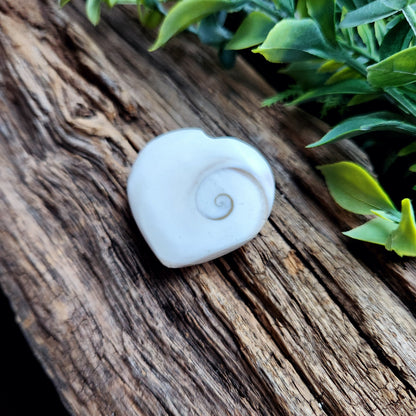 Galet "cœur" en Œil de Sainte-Lucie