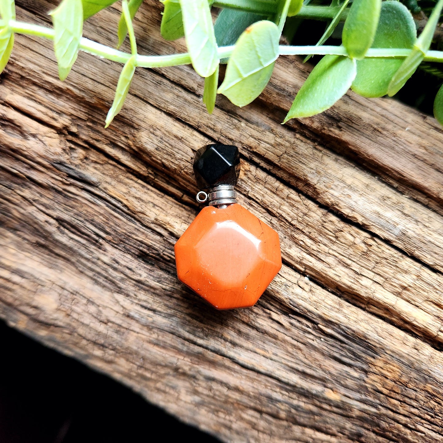 Fiole de parfum Jaspe rouge / Obsidienne noire n°2