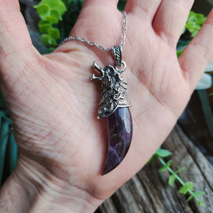 Pendentif Dent de loup en Améthyste