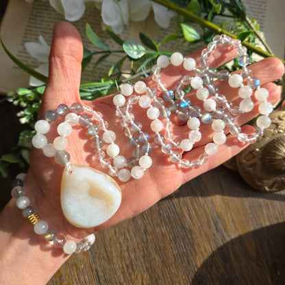Mala Air - Paix intérieure - Pierre de lune, Labradorite et Cristal de roche - Agate cristallisée