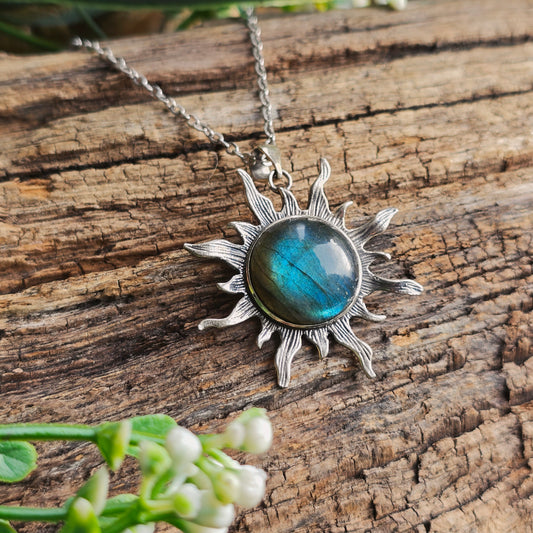 Pendentif soleil en Labradorite - n°1