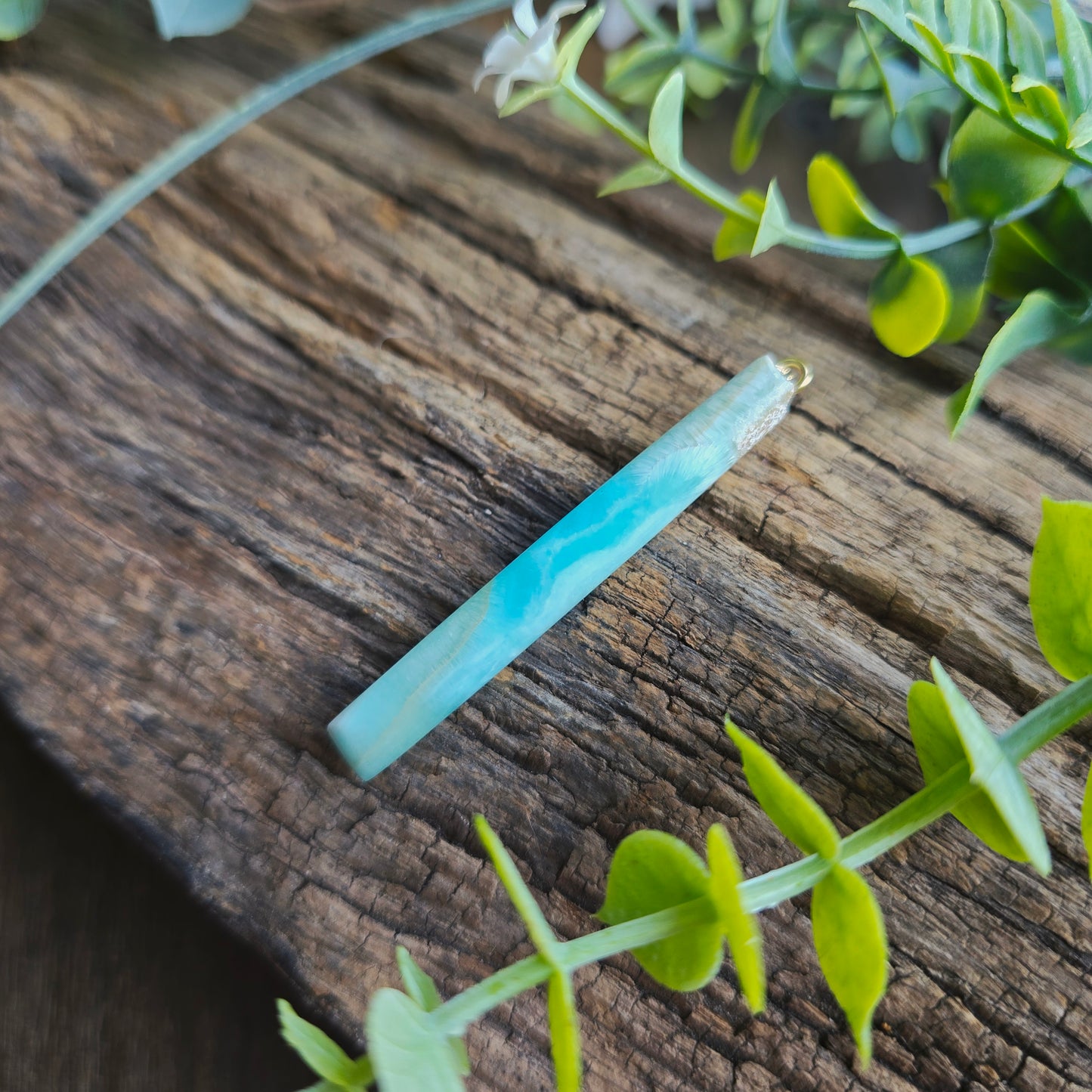 Pendentif Totem en Aragonite bleue - n°1
