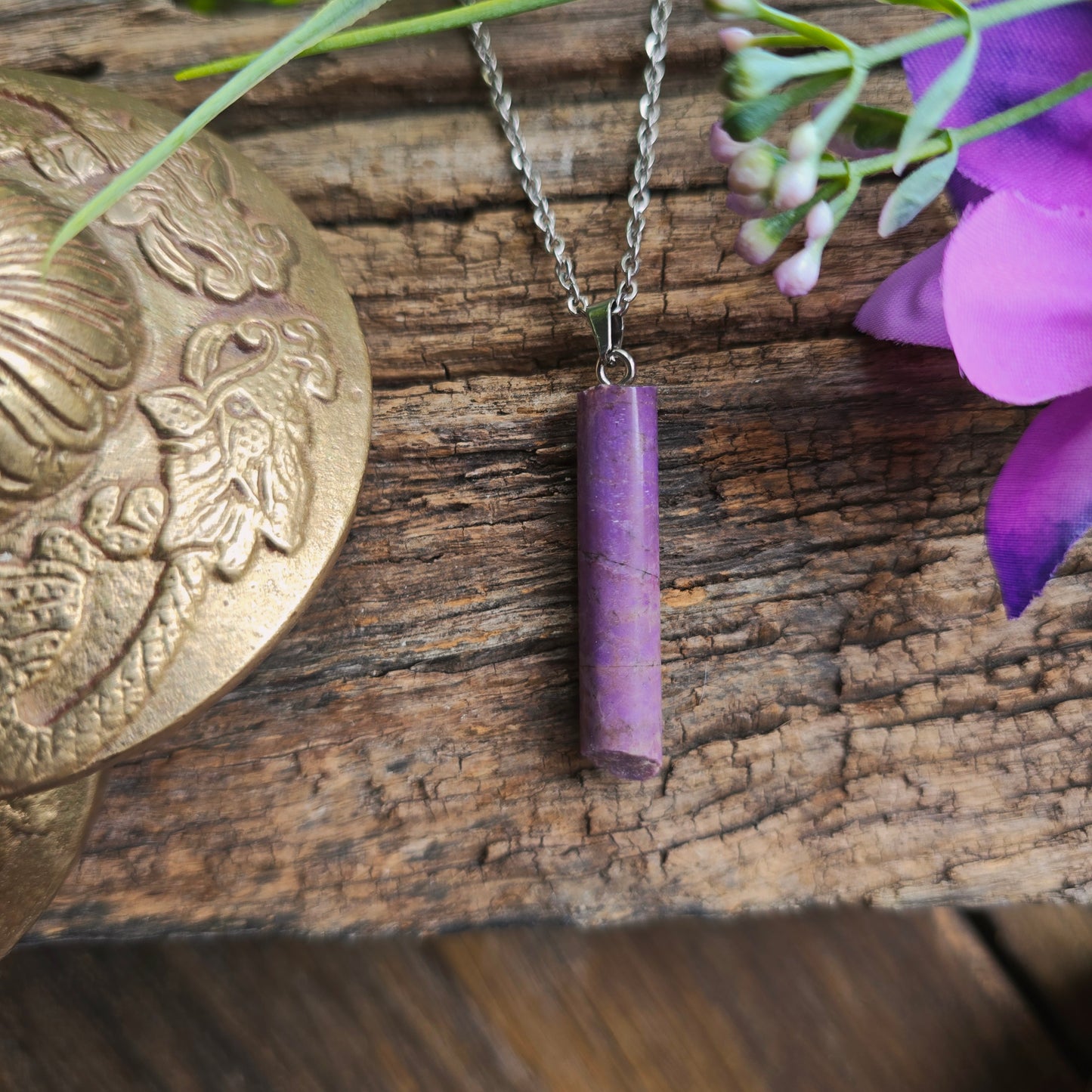 Pendentif Totem en Jade violet - n°1